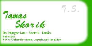 tamas skorik business card